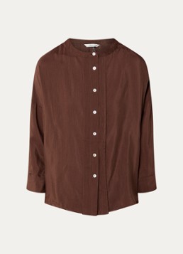 Summum Dames Blouse met plooidetail in de kleur Bruin, maat: 42