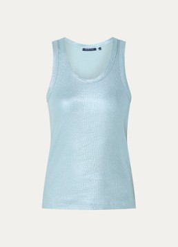 Summum Dames Tanktop met metallic finish in de kleur Blauw, maat: M