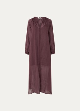 Summum Dames Maxi tuniekjurk met ballonmouw in de kleur Aubergine, maat: 38