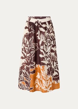 Summum Dames Maxi rok met print in de kleur Bruin, maat: 38