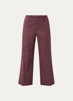 Summum Dames High waist wide fit cropped pantalon met split in de kleur Aubergine, maat: 36