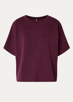 Summum Dames Top met ronde hals in de kleur Bordeauxrood, maat: XL