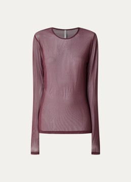 Summum Dames Top van mesh in de kleur Bordeauxrood, maat: XXL