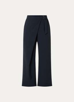 Summum Dames High waist loose fit pantalon met krijtstreep en ceintuur in de kleur Donkerblauw, maat: 38
