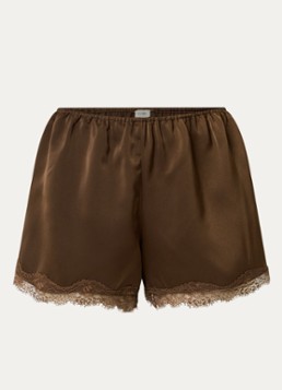 Sam Friday Dames korte loungebroek van satijn in de kleur Ivoor, maat: S/M
