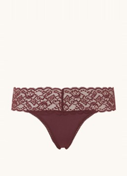 Sam Friday Dames Pam string van kant in de kleur Roodbruin, maat: S