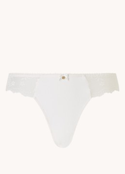 Sam Friday Dames Vida tanga met kant in de kleur Gebroken wit, maat: S