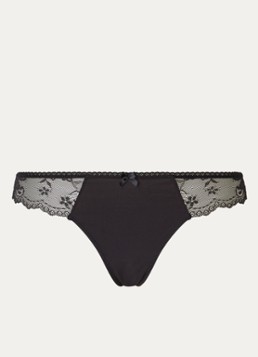 Sam Friday Dames Vida tanga met kant in de kleur Zwart, maat: L
