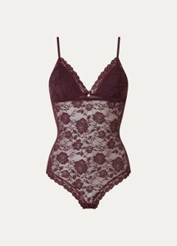 Sam Friday Dames Lacey body van kant in de kleur Bordeauxrood, maat: XS/S