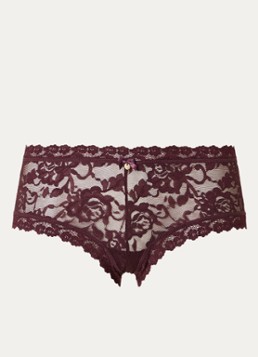 Sam Friday Dames Lacey shorty van kant in de kleur Bordeauxrood, maat: S