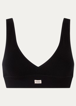Sam Friday Dames Fay bralette met ribstructuur in de kleur Zwart, maat: L-XL