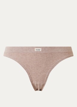 Sam Friday Dames Lucy slip met ribstructuur in de kleur Lichtbruin, maat: M