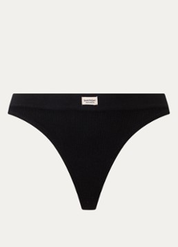 Sam Friday Dames Lucy string met ribstructuur in de kleur Zwart, maat: XS