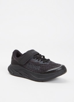 HOKA Rincon 4 hardloopschoen met gebreid bovenwerk en logo in de kleur Zwart, maat: 34