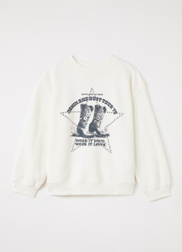 Levi's Meisjes Sweater met print in de kleur Gebroken wit, maat: 14A=164