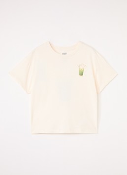 Levi's Meisjes T-shirt met front- en backprint in de kleur Creme, maat: 6A=116