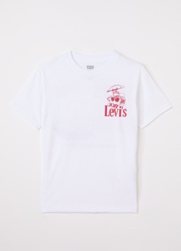 Levi's Jongens Burger Meal T-shirt met logo- en backprint in de kleur Wit, maat: 4A=104