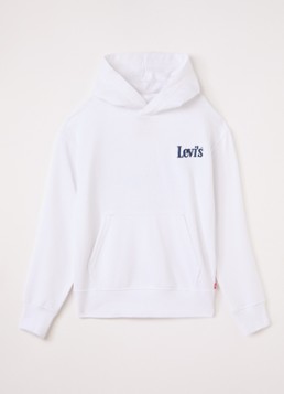 Levi's Jongens Hoodie met logo- en backprint in de kleur Wit, maat: 16A=176
