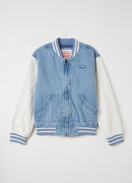Levi's Jongens Bomberjack met logoborduring in de kleur Indigo, maat: 16A=176