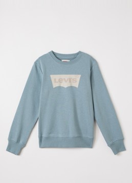 Levi's Jongens Sweater met logoprint in de kleur Lichtblauw, maat: 16A=176
