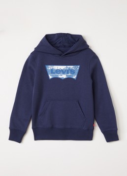 Levi's Jongens Hoodie met logoprint in de kleur Donkerblauw, maat: 10A=140