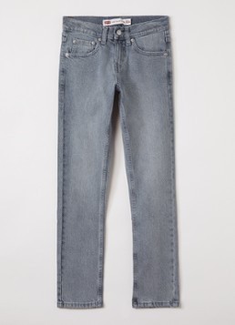 Levi's Jongens 512 slim fit jeans in de kleur Middengrijs, maat: 6A=116