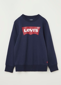 Levi's Jongens Sweater met logoprint in de kleur Blauw, maat: 116