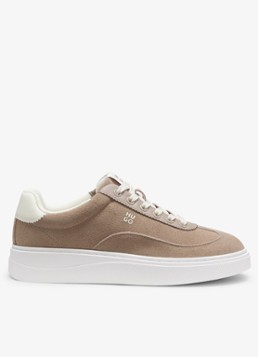 HUGO Dames Sneakers van suède in de kleur Light/Pastel Brown-232 / Bruin