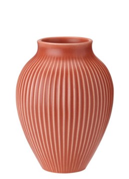 Knabstrup Ribbel vaas 20 cm Koraal - Deal