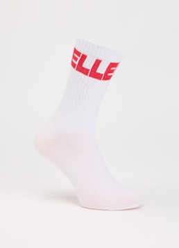 Bellerose Dames Sokken met logo in de kleur Wit