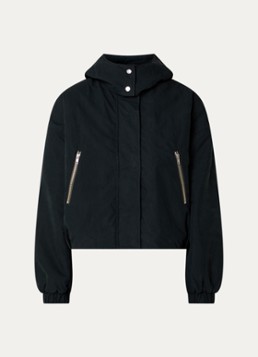 Bellerose Dames Herna cropped jack met capuchon en ritszakken in de kleur Zwart