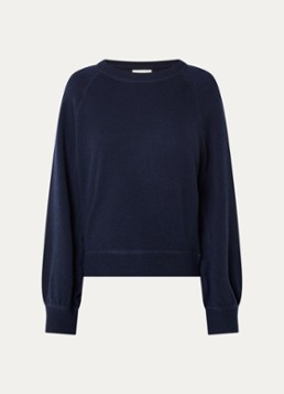 Bellerose Dames Spanne fijngebreide trui in kasjmierblend met ronde hals in de kleur Donkerblauw