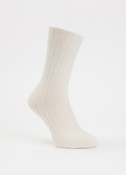 Bellerose Dames Boti sokken in alpaca wolblend in de kleur Gebroken wit