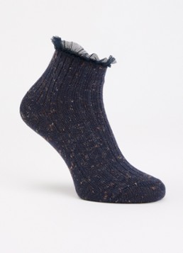 Bellerose Dames Baso sokken in linnenblend in de kleur Donkerblauw