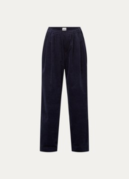 Bellerose Dames Jil high waist wide fit broek met steekzakken in de kleur Donkerblauw