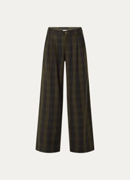 Bellerose Dames Volkert high waist wide fit broek met ruitdessin in de kleur Donkergroen