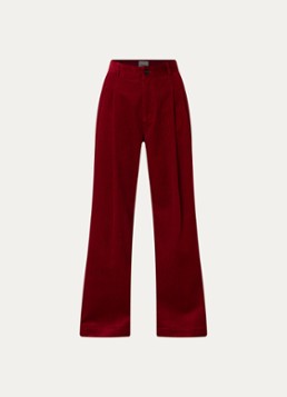 Bellerose Dames Sixtine high waist wide fit broek met structuur in de kleur Rood