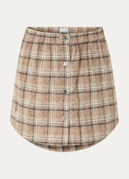 Bellerose Dames Jayne mini rok met ruitdessin in de kleur Lichtbruin