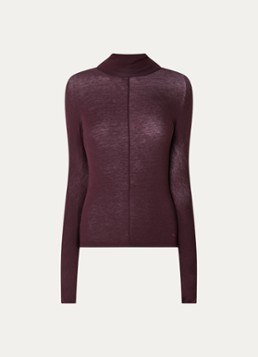 Bellerose Dames Flawy trui met col in de kleur Aubergine