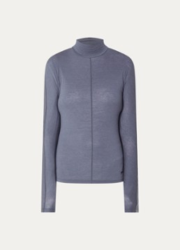 Bellerose Dames Flawy trui met col in de kleur Blauwgrijs