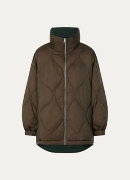 Bellerose Dames Hedi reversible jack met opstaande kraag in de kleur Donkerbruin