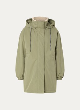 Bellerose Dames Jade oversized gewatteerde parka met capuchon in de kleur Olijfgroen