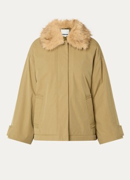 Bellerose Dames Hilma parka met details van imitatiebont in de kleur Mosgroen