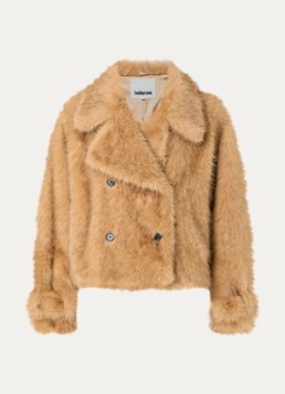 Bellerose Dames Elordi jas van imitatiebont met steekzakken in de kleur Camel