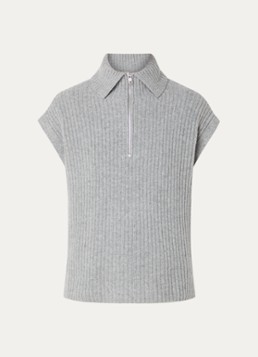Bellerose Dames Amer grofgebreide spencer in wolblend in de kleur Grijs