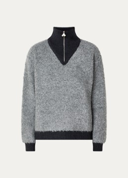 Bellerose Dames Dooh grofgebreide trui in alpaca wolblend in de kleur Grijs
