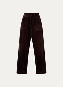 Bellerose Dames Petula high waist wide leg jeans van corduroy in de kleur Bordeauxrood