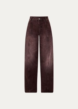 Bellerose Dames Perl high waist balloon fit jeans met gekleurde wassing in de kleur Bordeauxrood