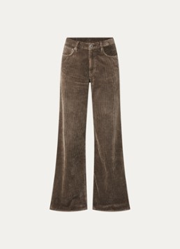 Bellerose Dames Kansa high waist wide leg jeans van corduroy in de kleur Bruin