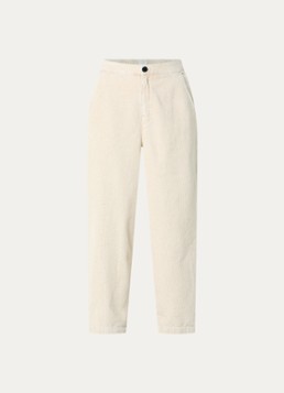 Bellerose Dames Pasop high waist straight fit broek van corduroy in de kleur Creme